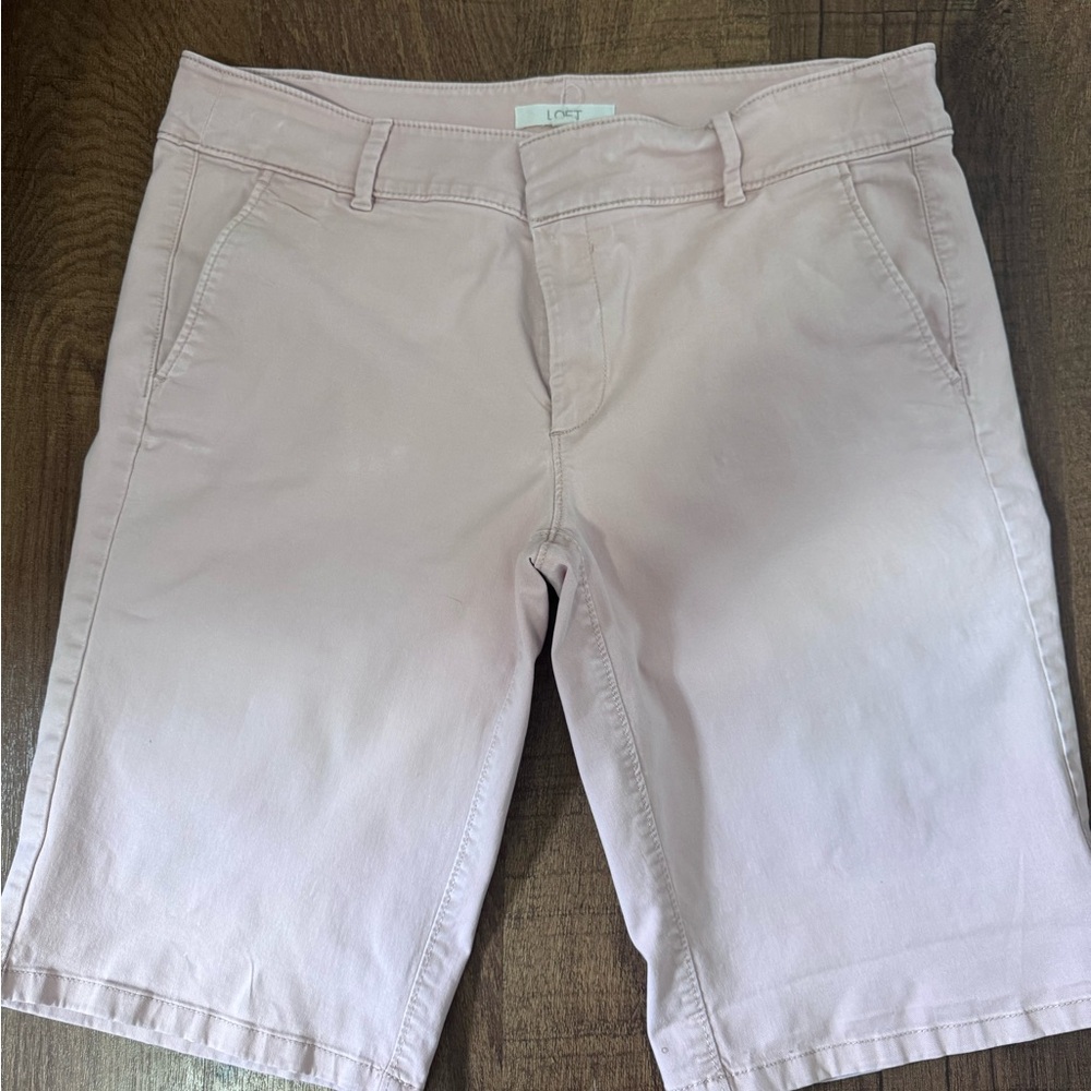 LOFT Women's Pink Bermuda / Chino Style Shorts